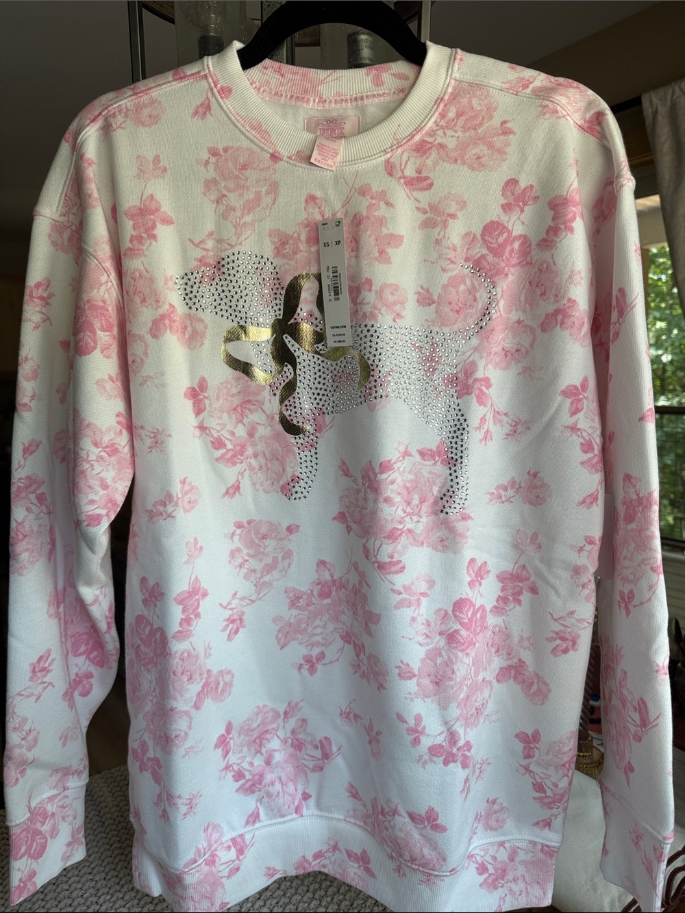 PINK x LoveShackFancy Pullover, size XS. NWT.